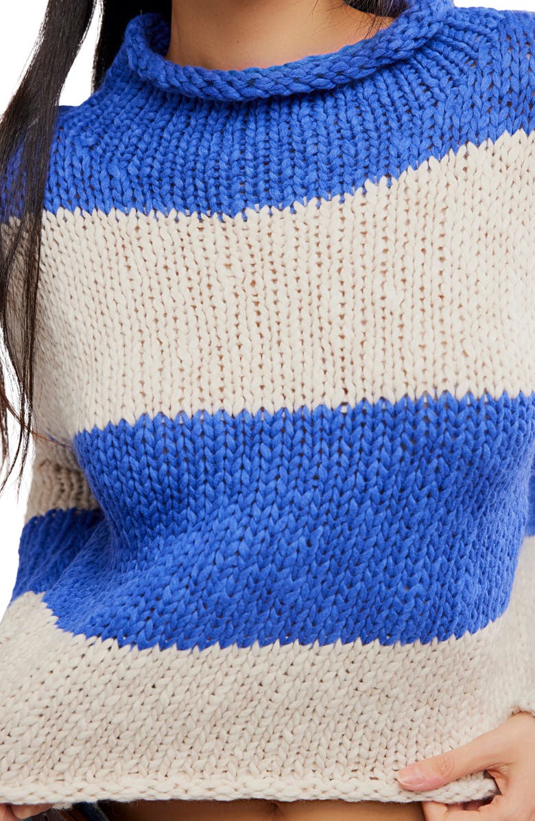 Free People Rugby Stripe Sweater, Alternate, color, Blue