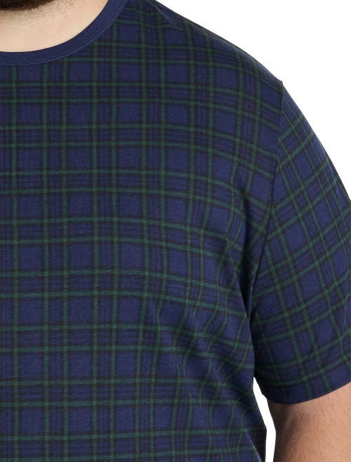 Harbor Bay By Dxl Moisture-wicking Plaid T-shirt In Peacoat Multi