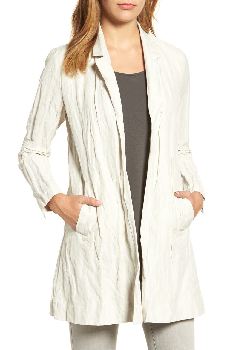 Notch Collar Long Jacket, Main, color, BONE