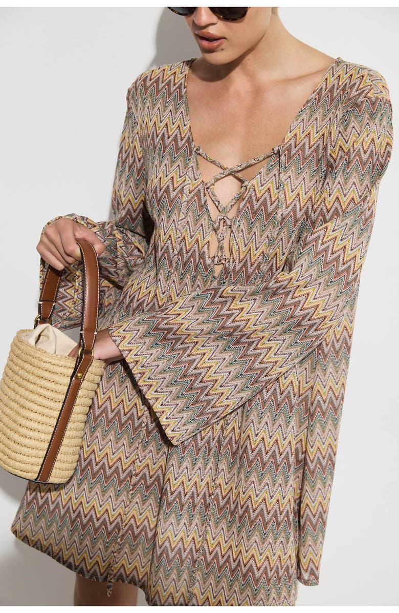 Gottex Beach Life Desert Mirage Verni Mini Beach Dress, Alternate, color, Multi-Green