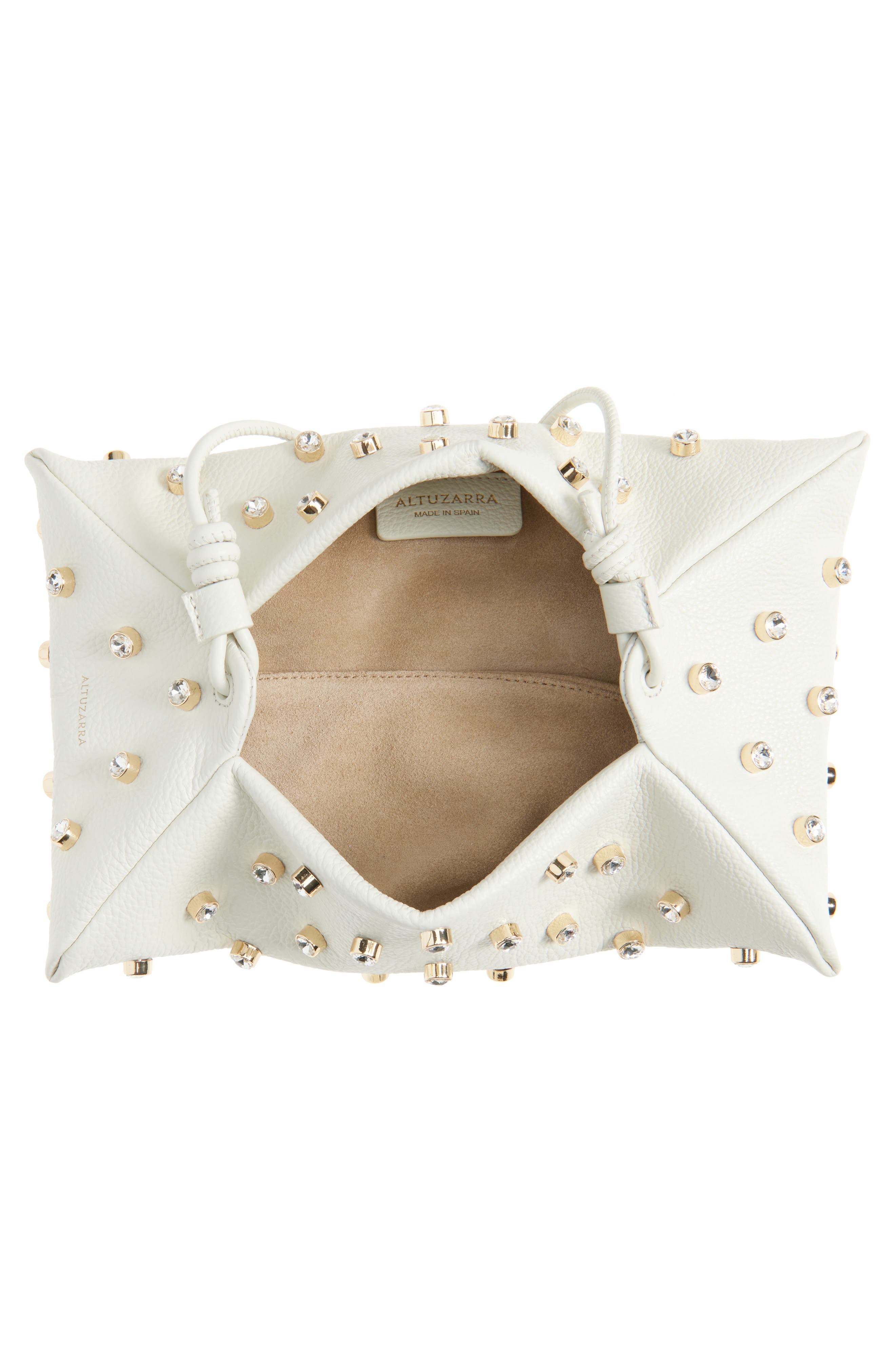 Altuzarra Mini Origami East/West Crossbody Bag, Alternate, color, 380102 Ivory/ Crystal