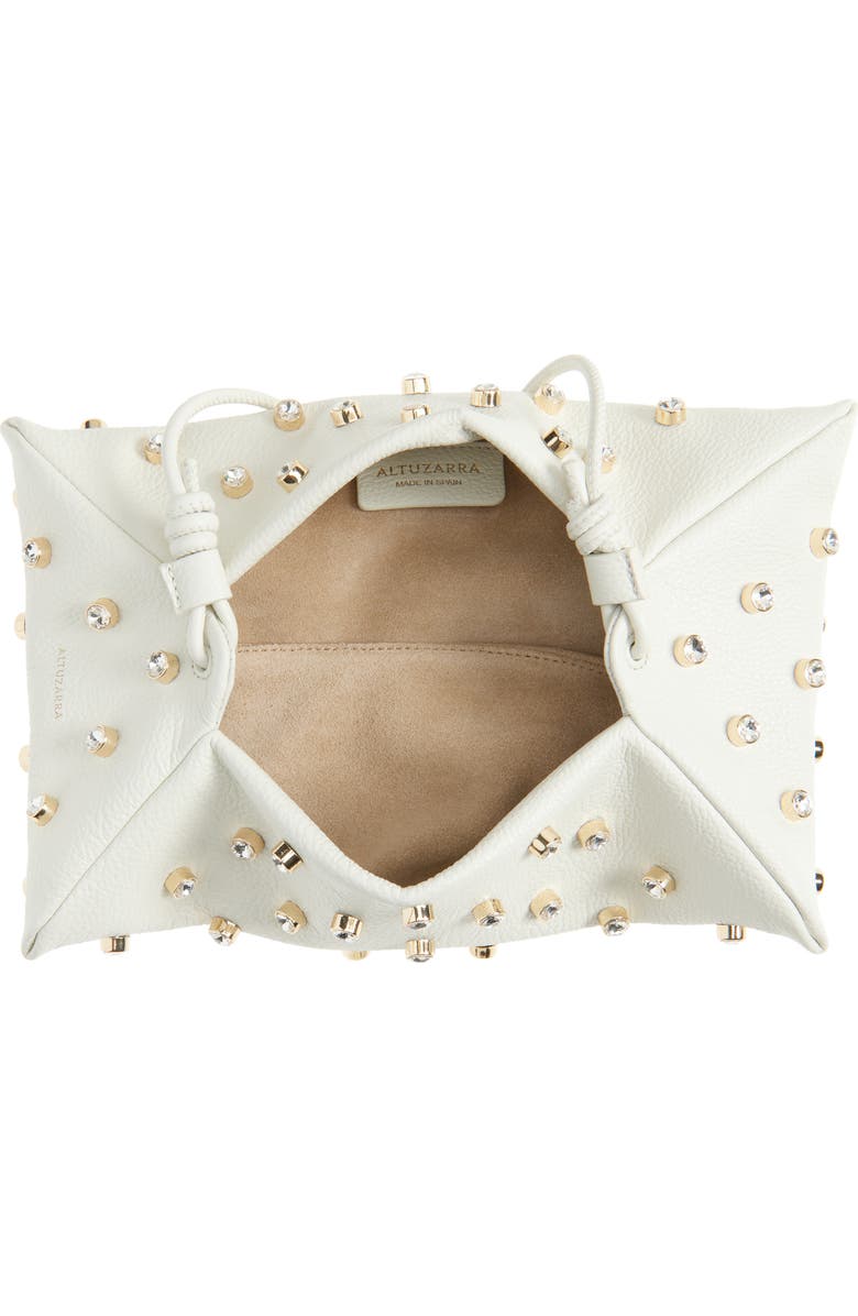 Altuzarra Mini Origami East/West Crossbody Bag, Alternate, color, 380102 Ivory/ Crystal