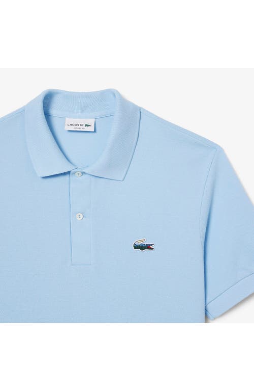Lacoste Cotton Piquet Polo Shirt In Powder Blue In Blue
