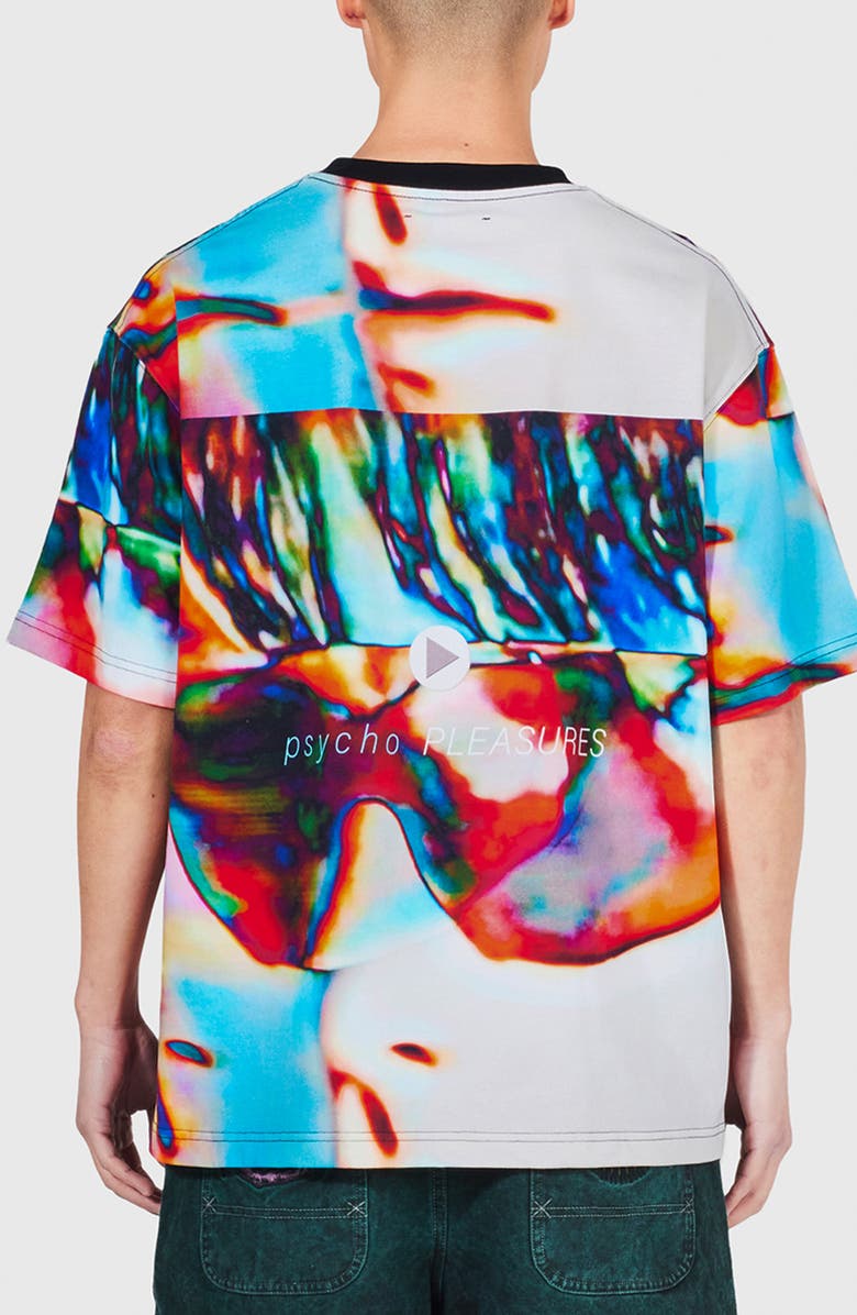 PLEASURES Psycho Heavyweight Cotton T-Shirt, Alternate, color, White Multi