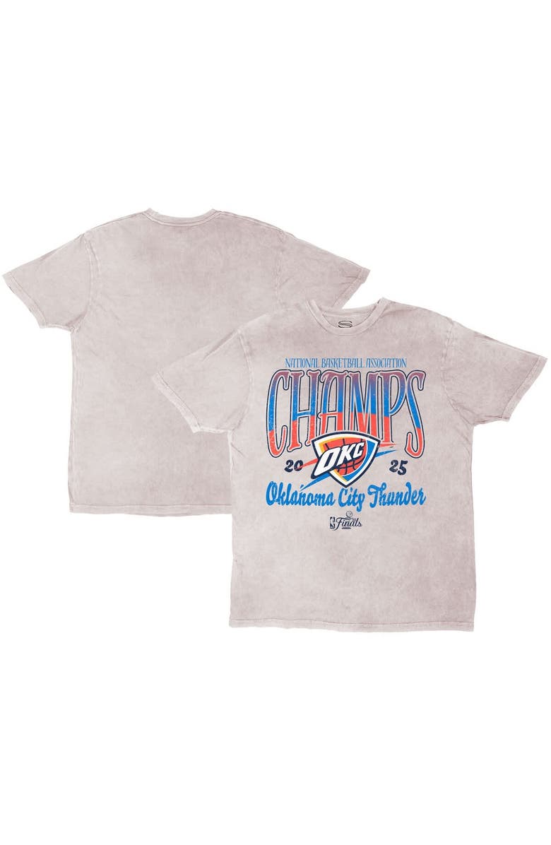 Stadium Essentials Unisex Stadium Essentials  Gray Oklahoma City Thunder 2025 NBA Finals Champions Sky High Oversized Vintage Wash T-Shirt, Main, color, 