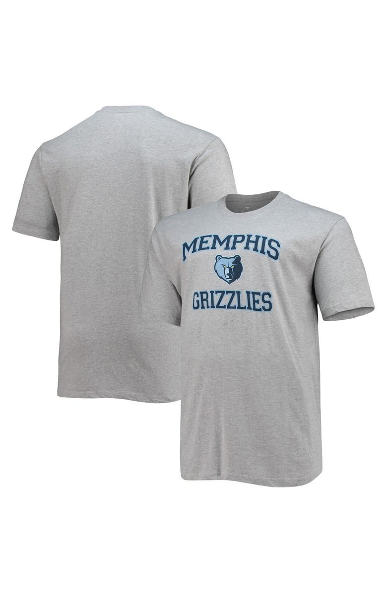 PROFILE Men's Heathered Gray Memphis Grizzlies Big & Tall Heart & Soul T-Shirt, Alternate, color, Heather Gray
