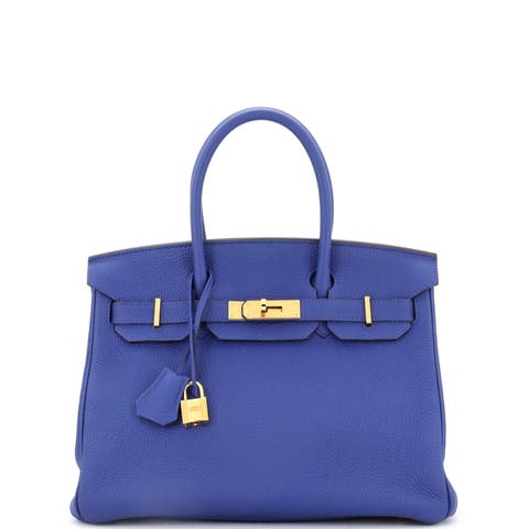 Birkin Handbag Blue Togo with Gold Hardware 30