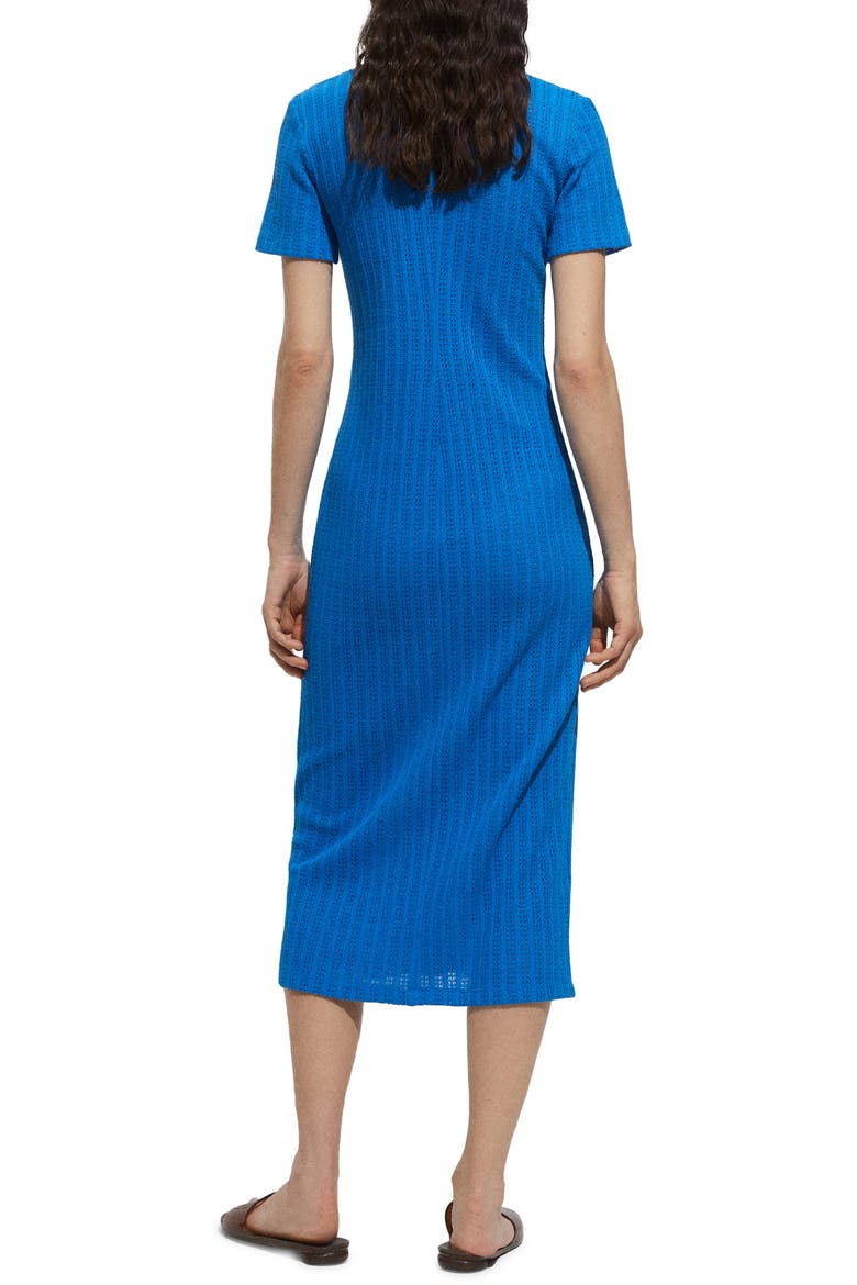 Open Stitch Button Front Knit Dress, Alternate, color, BLUE