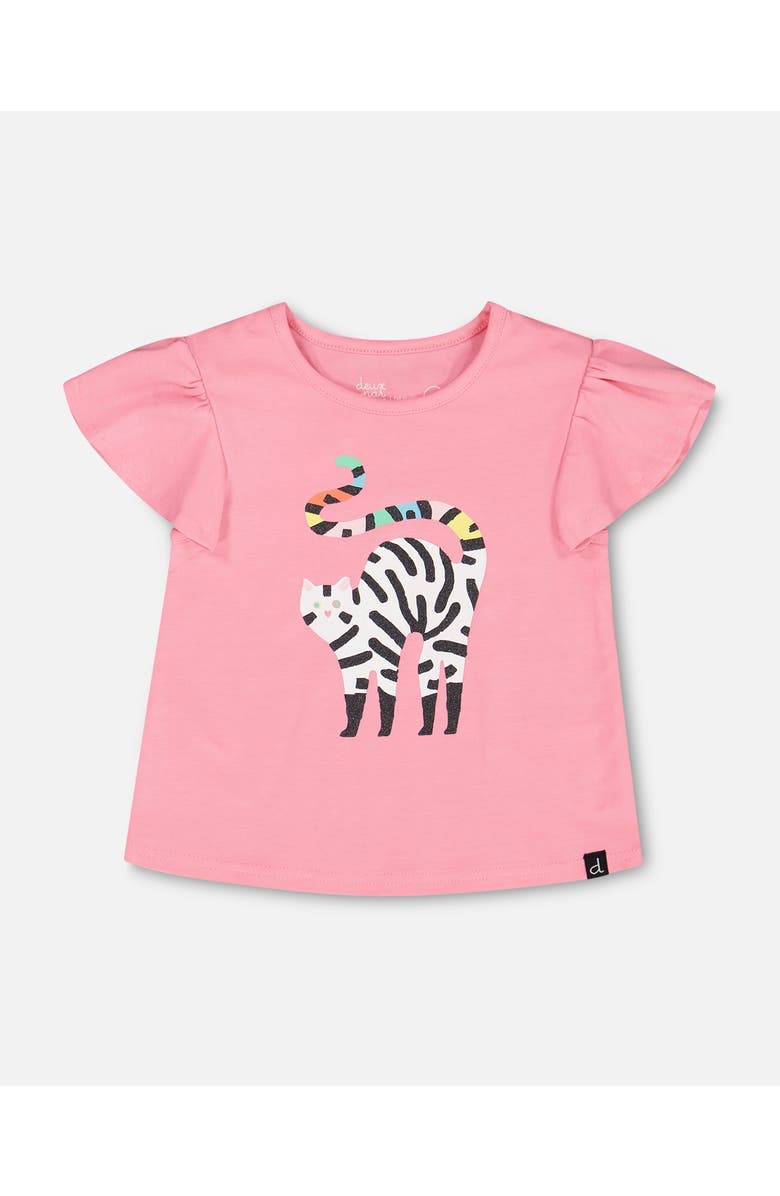 Deux par Deux Baby Girl's Organic Cotton Jersey Top Bubble Gum Pink, Main, color, 