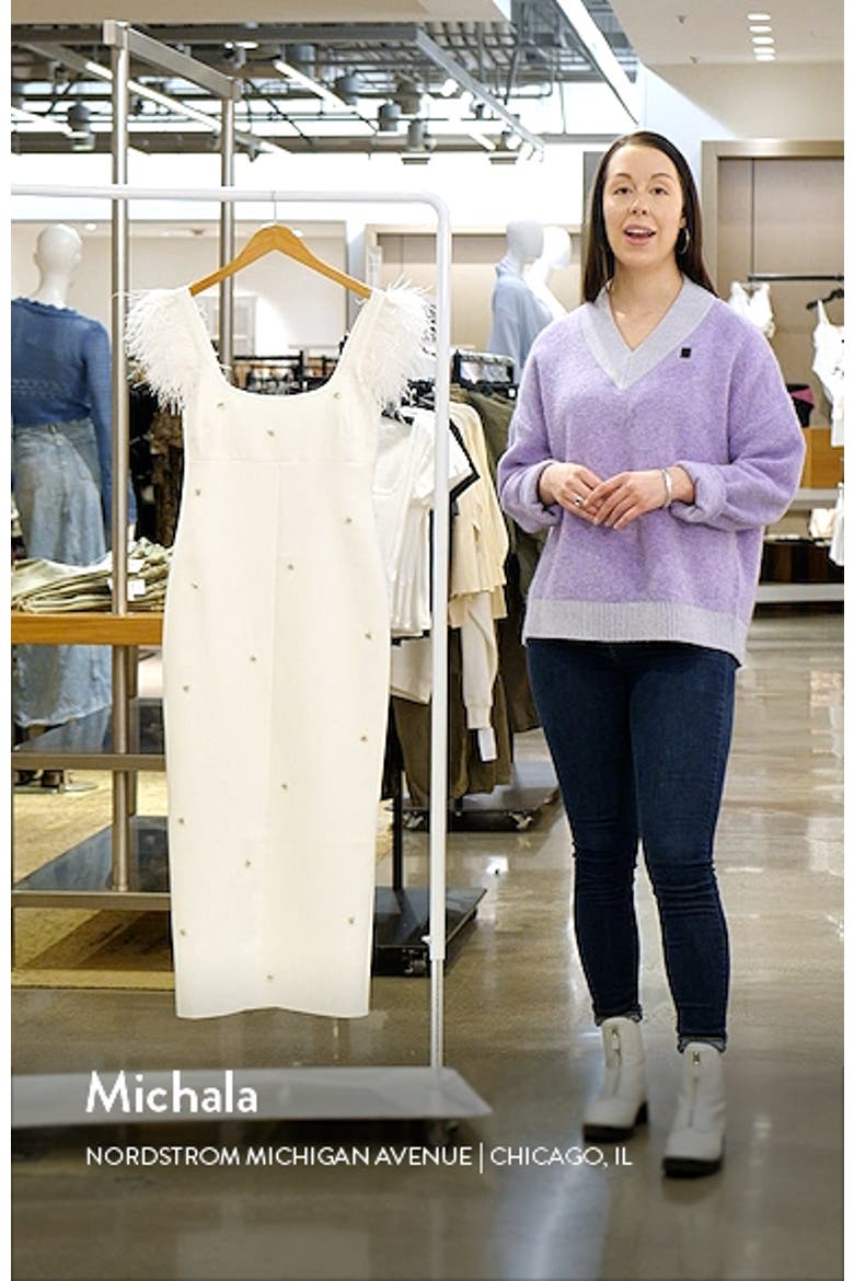 Cameron Feather Cap Sleeve Gown video