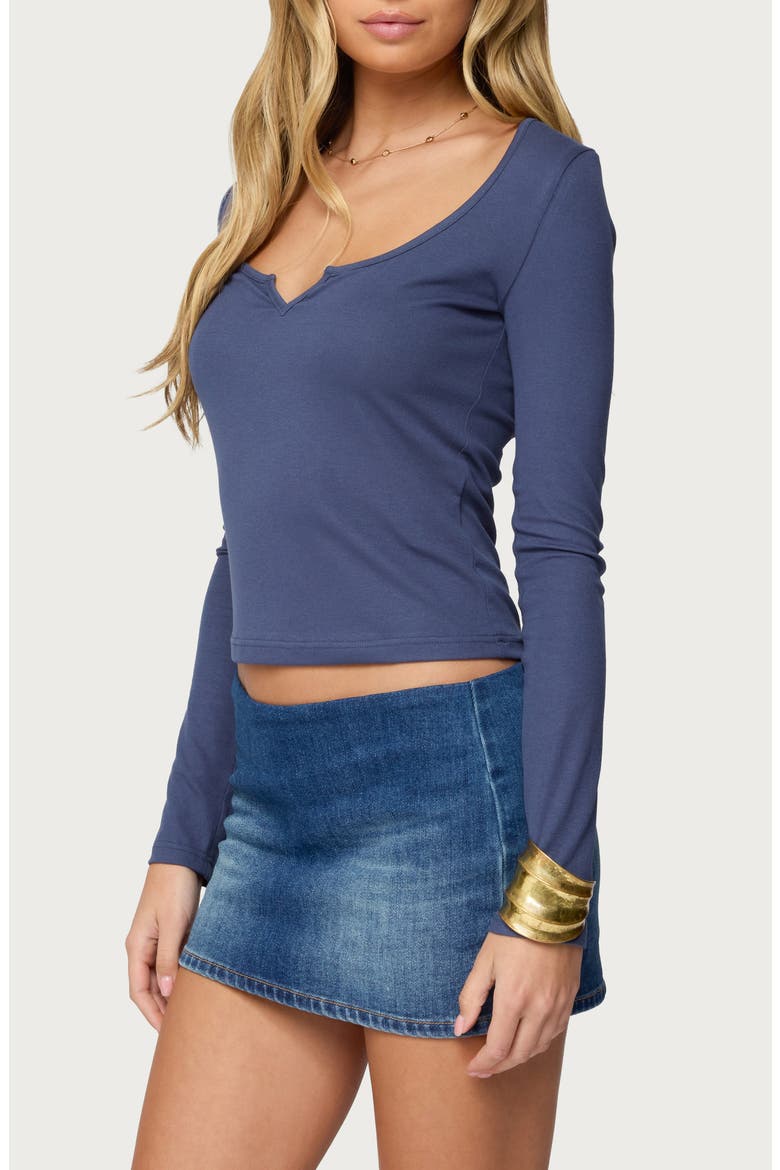 Scoop Neck Long Sleeve T-Shirt, Alternate, color, NAVY