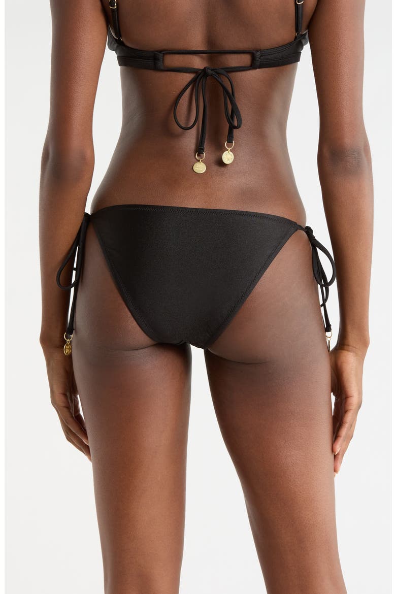Side Tie Bikini Bottoms, Alternate, color, TWILIGHT BLACK