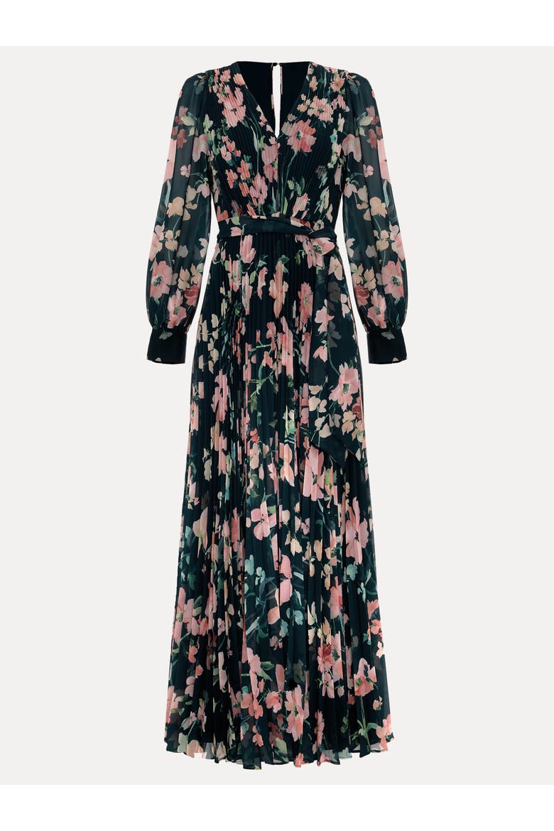 Rosa V-Neck Floral Maxi Dress, Alternate, color, Teal