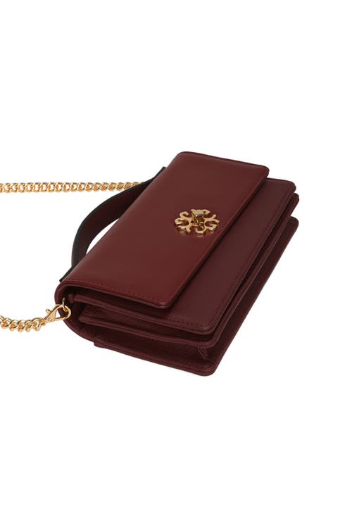 Gorski Top Handle Purse With Crossbody Chain In Brown
