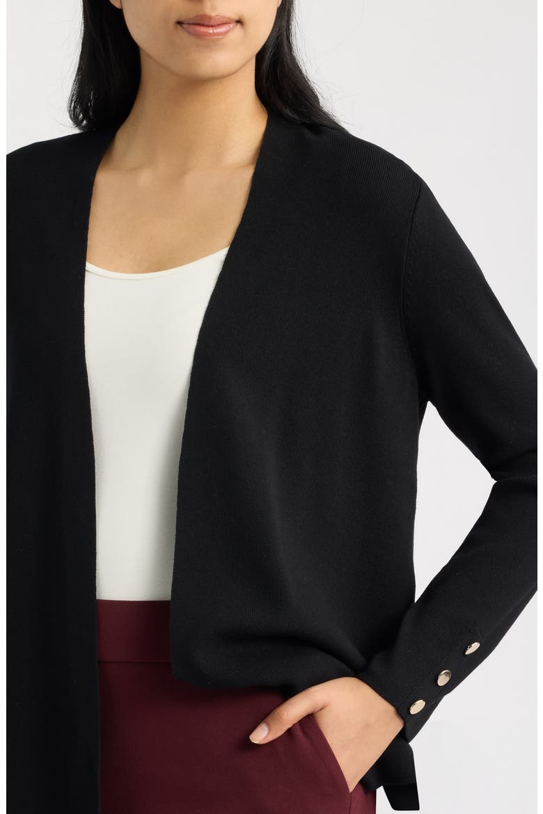 Side Slit Cardigan, Alternate, color, ANNE BLACK