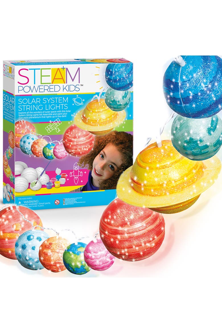 Steam Powered Kids Solar System String Lights Mini Planetarium, Alternate, color, Multicolored
