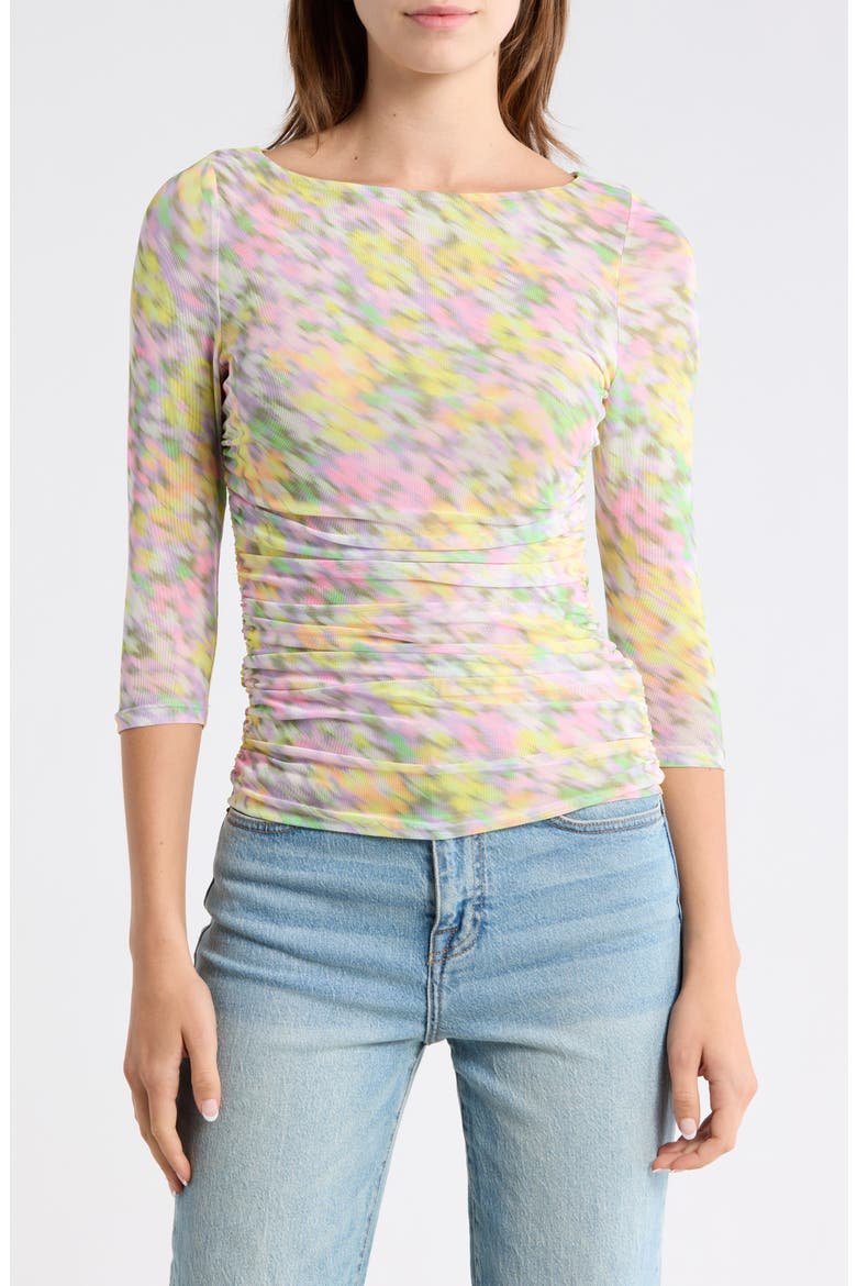 Anahi Mesh Top, Main, color, PASTEL BLURRED FLORAL