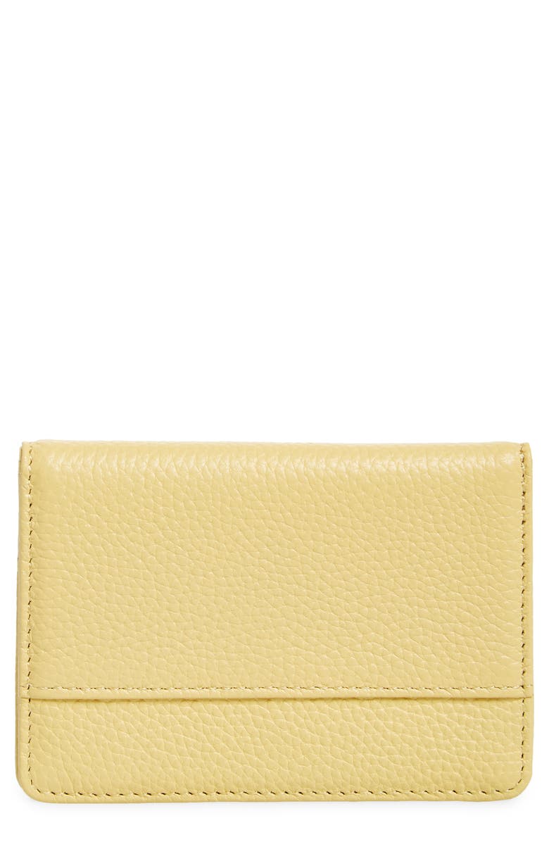 Nordstrom Ruby Pebbled Leather Cardholder, Main, color, 