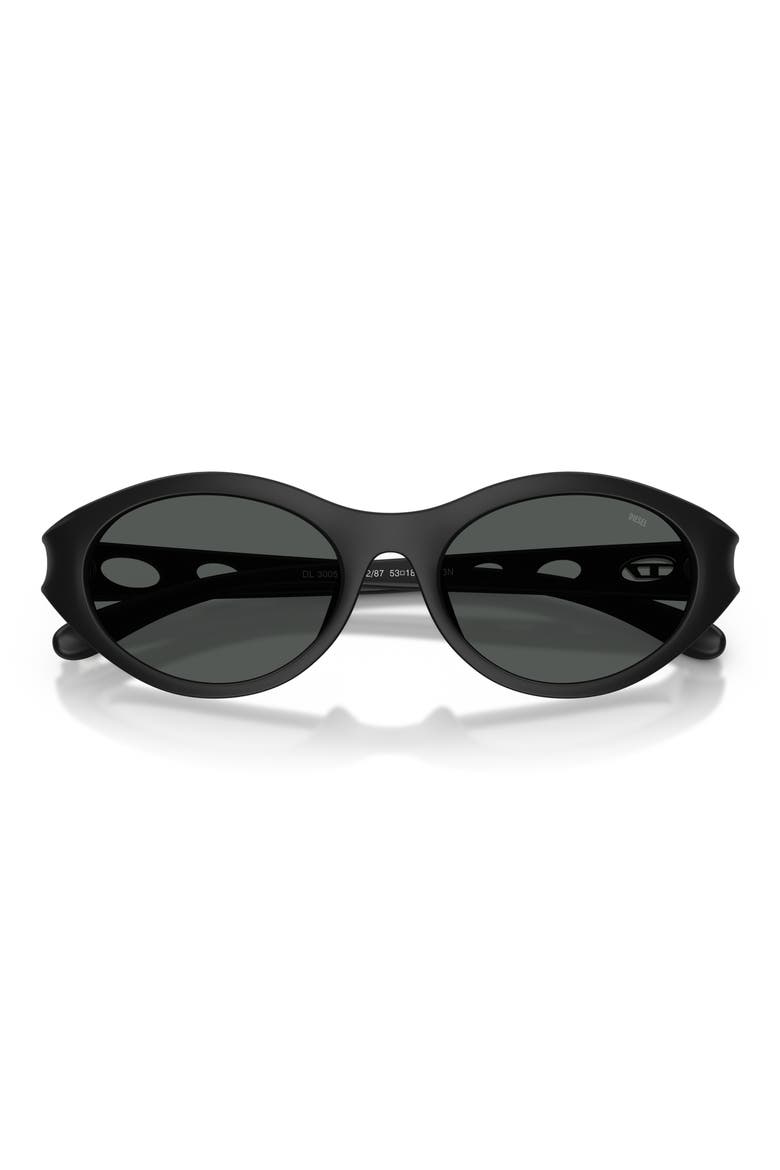 53mm Oval Sunglasses, Alternate, color, MATTE BLACK/ DARK GREY
