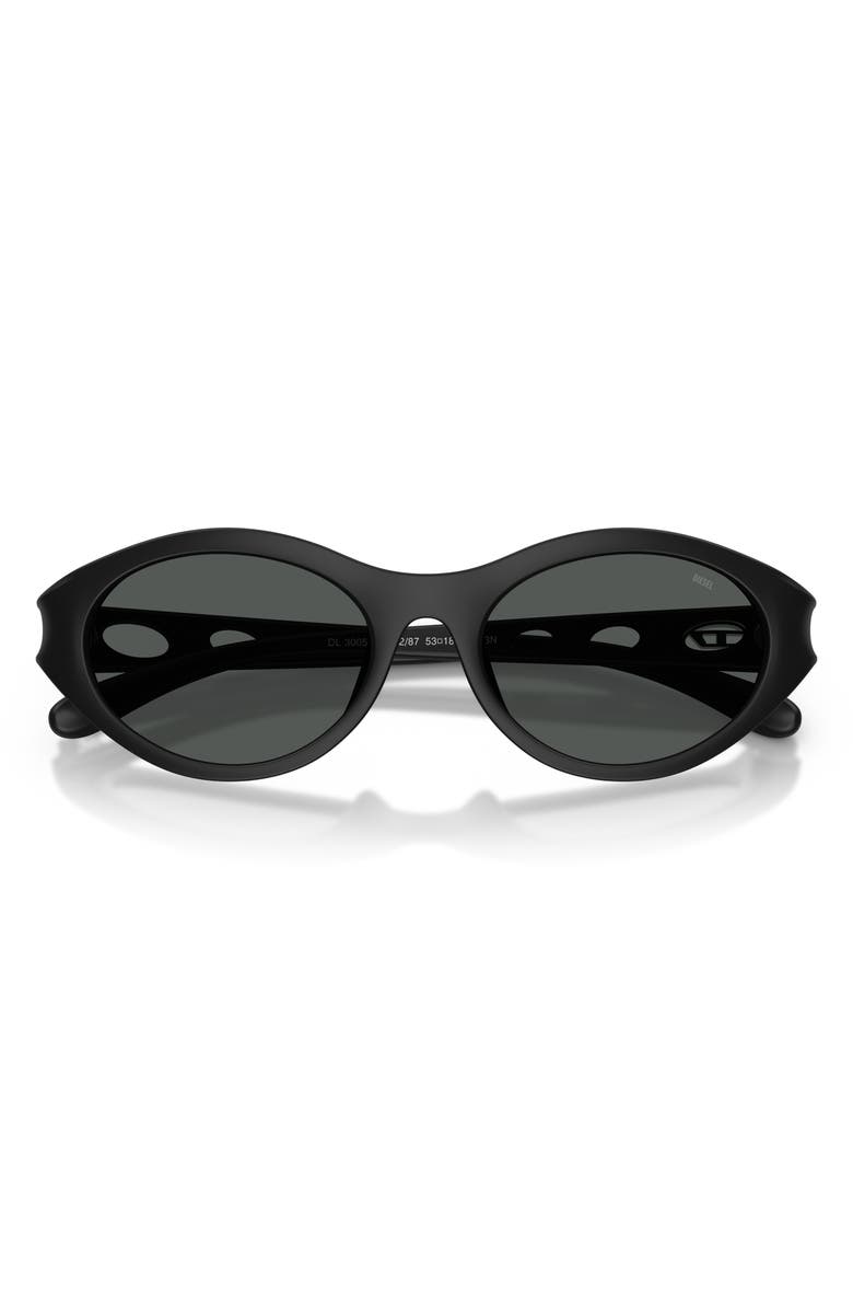 DIESEL<sup>®</sup> 53mm Oval Sunglasses, Alternate, color, Matte Black/ Dark Grey