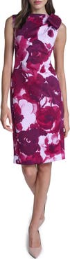 Calvin Klein Floral Side Tie Sheath Dress