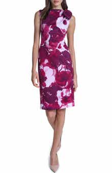 Floral Side Tie Sheath Dress