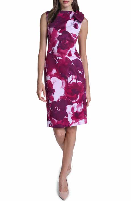 Floral Side Tie Sheath Dress