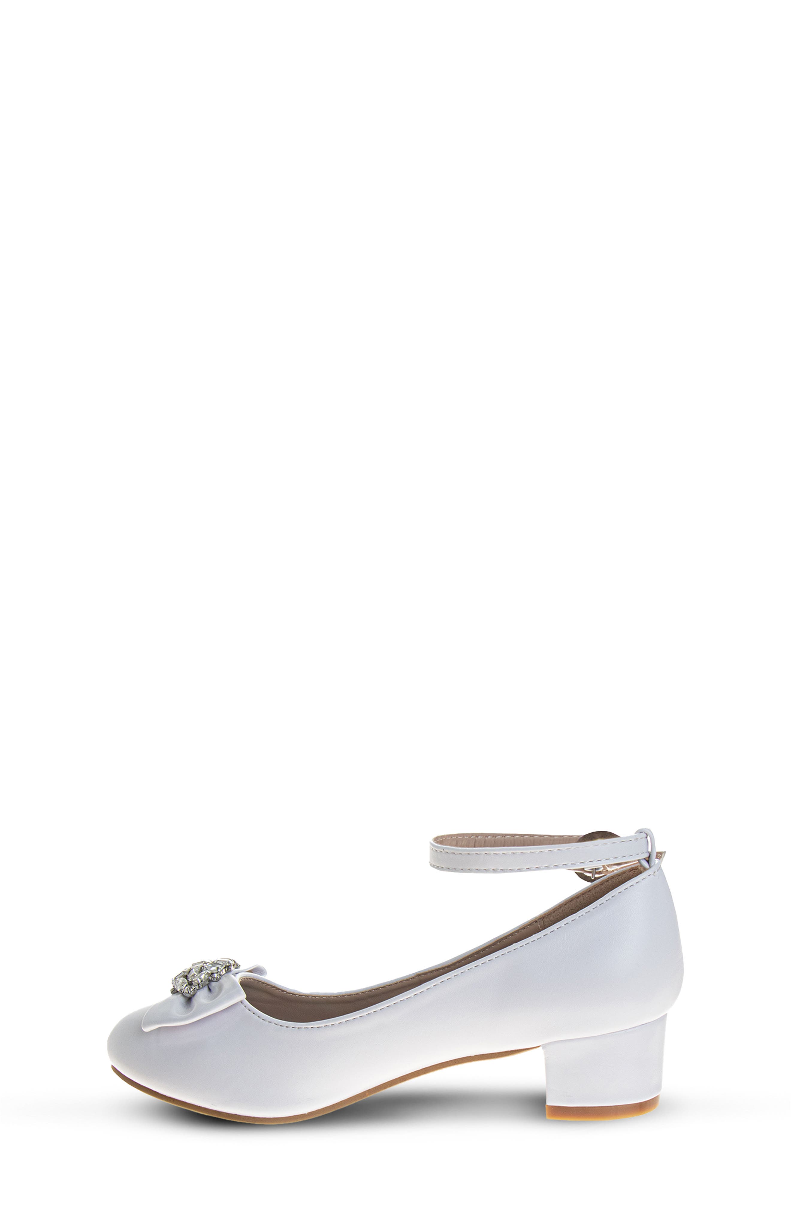 Kids' Ankle Strap Pump, Alternate, color, WHITE