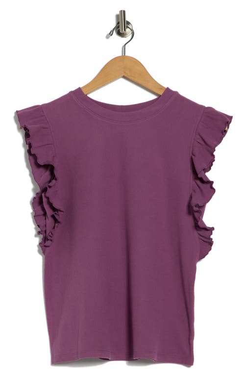 Melrose And Market Ruffle Cap Sleeve Top In Purple