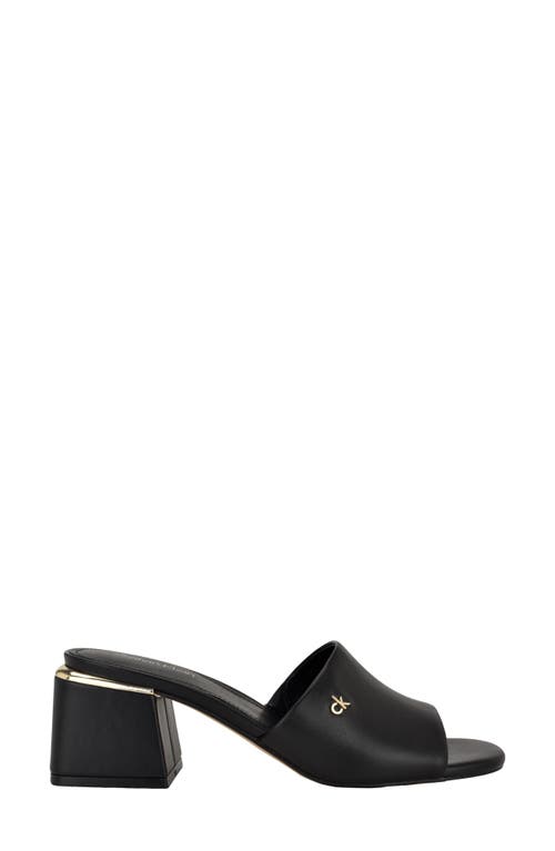Calvin Klein Rowena Block Heel Sandal In Black