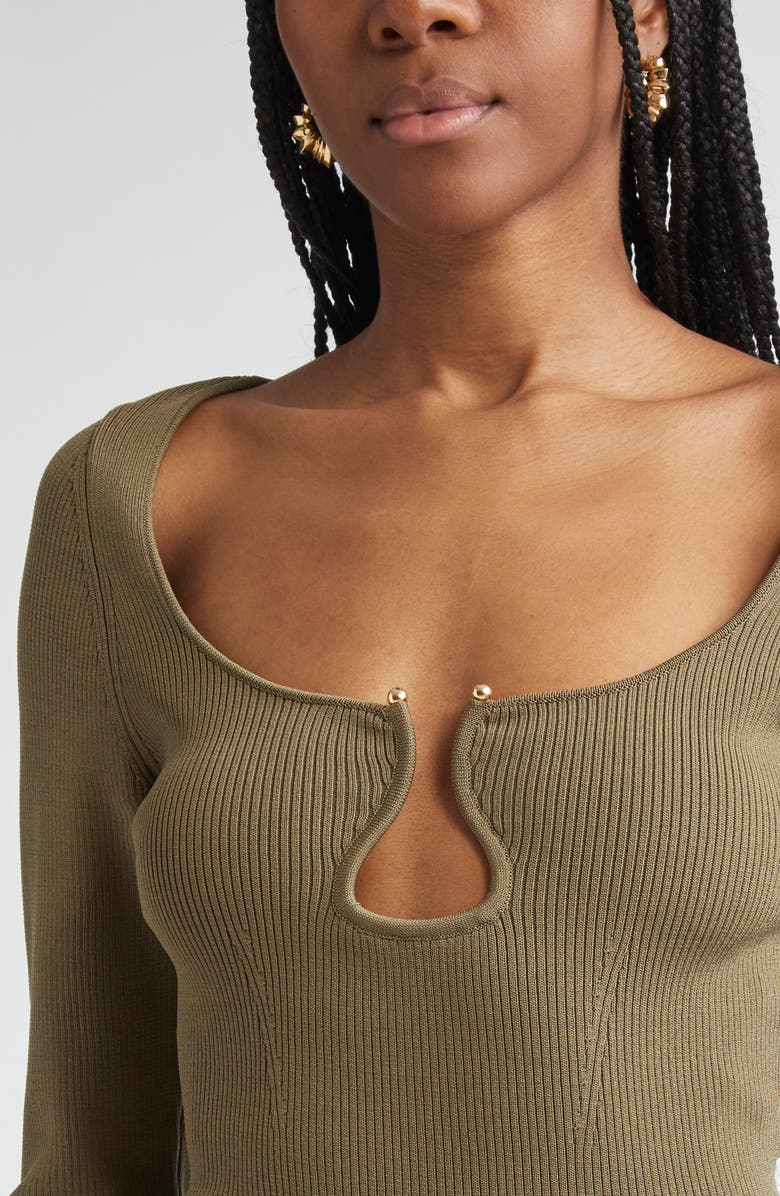 Ramy Brook Lylia Sculpted U-Neck Rib Top, Alternate, color, 