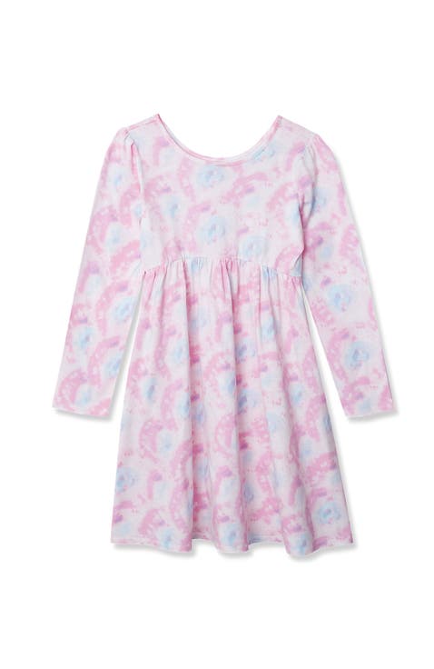 Girls Long Sleeve Gathered Waist Jersey Dress