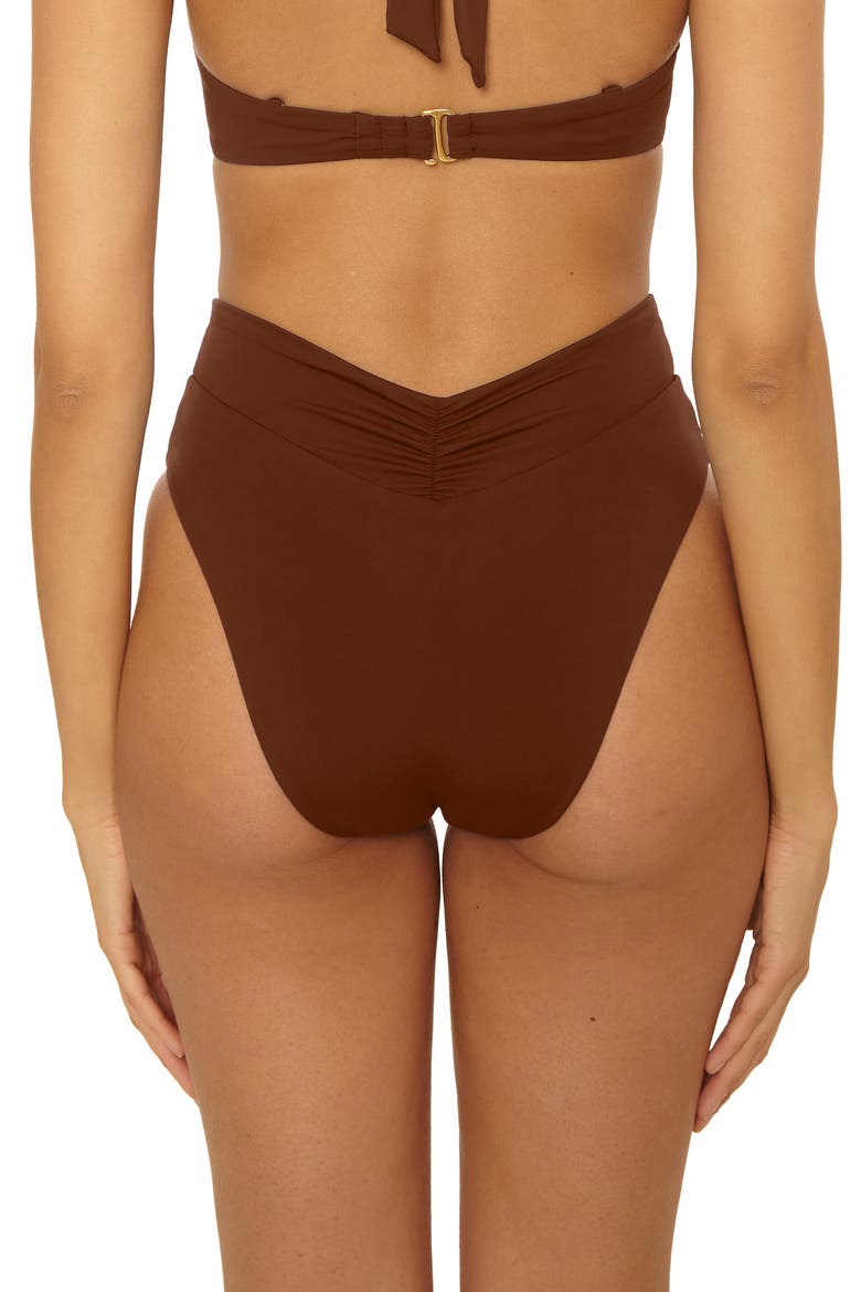 Color Code High Waist Bikini Bottoms, Alternate, color, DARK COCO
