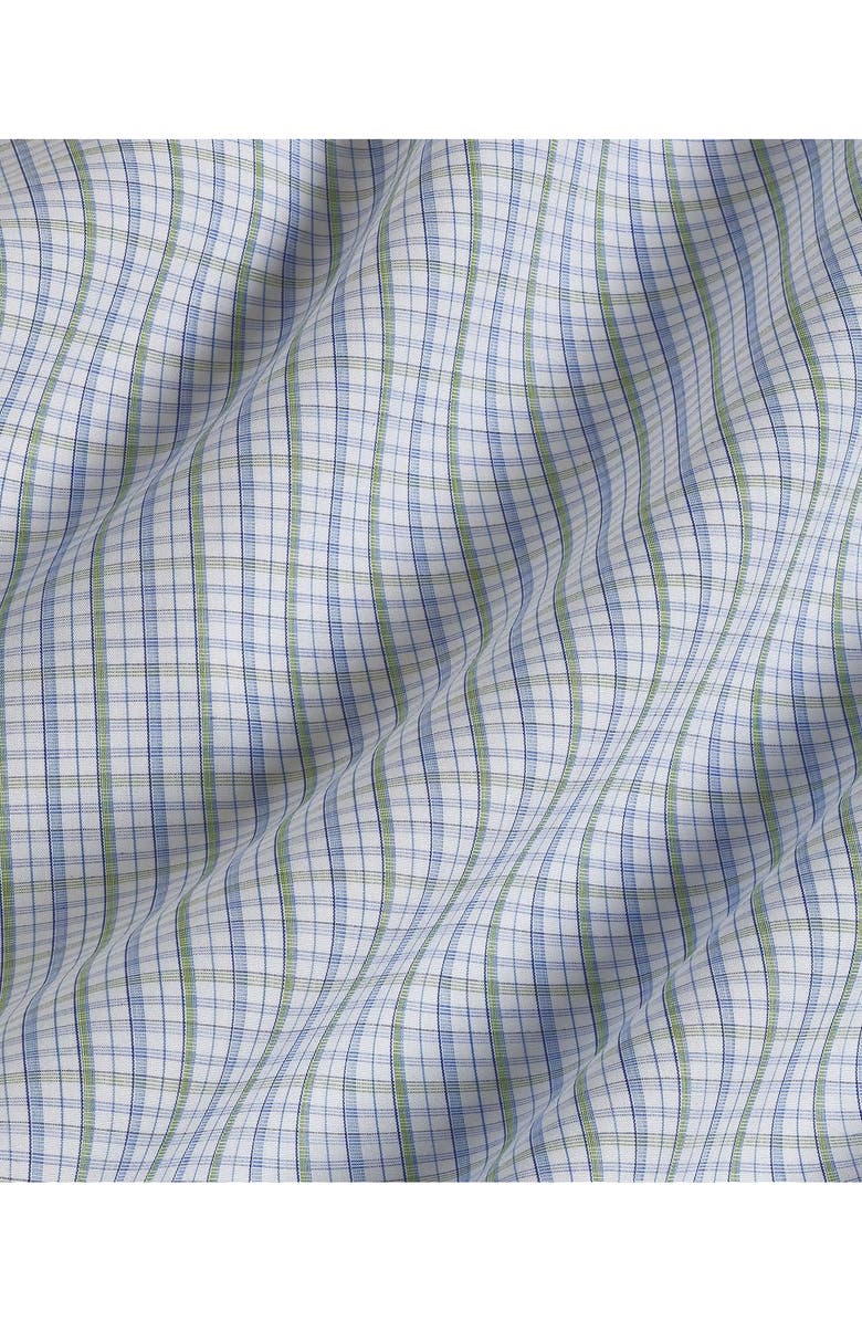 David Donahue Regular Fit Check Dress Shirt, Alternate, color, Blue/ Grass