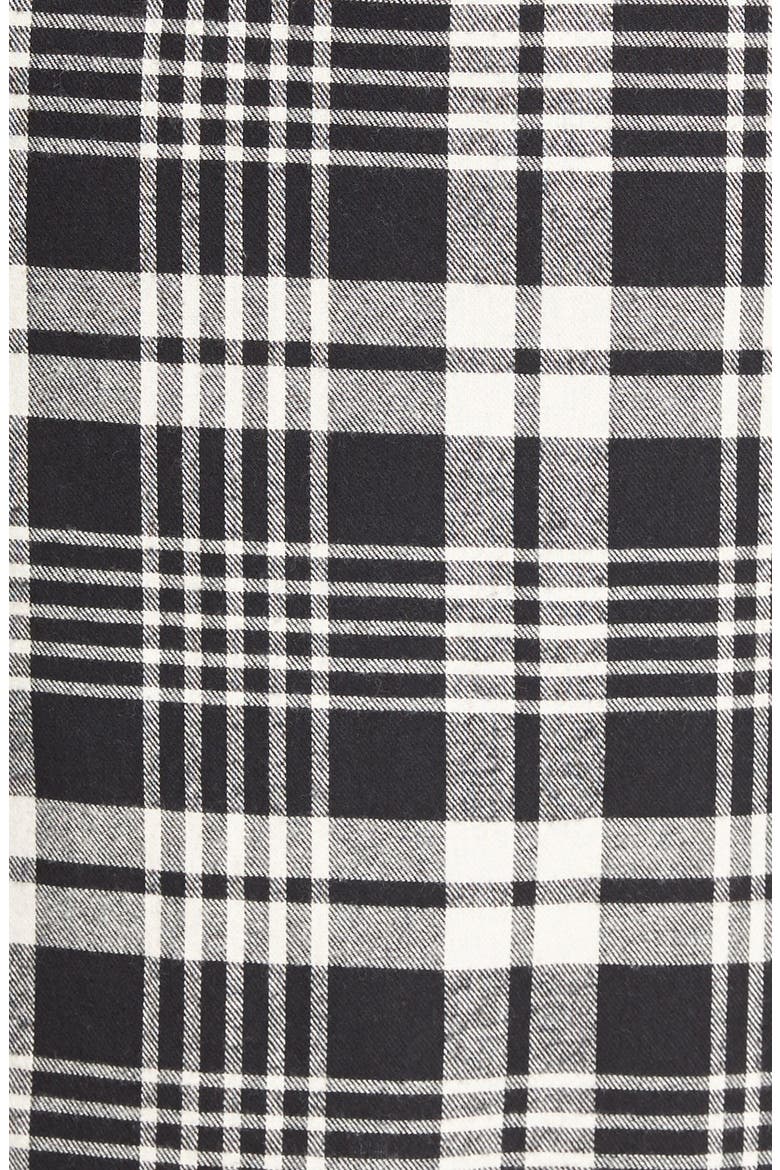 Plaid Cotton Blend Shirtdress, Alternate, color, BLACK