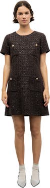 GERARD DAREL Coni Short Sleeve Shift Mini Dress