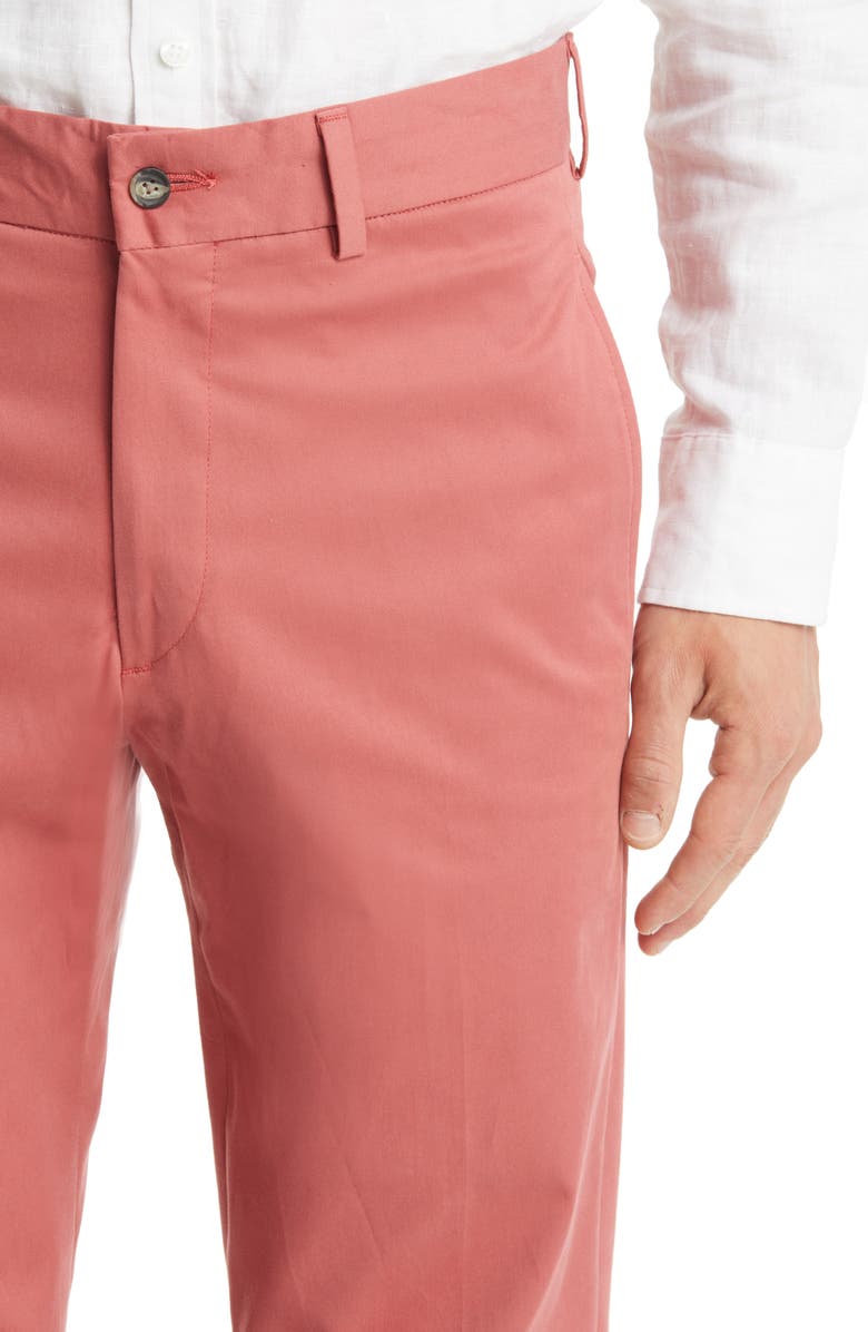 Berle Charleston Khakis Pleated Chino Pants, Alternate, color, Charleston Brick