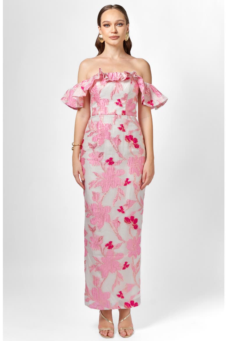 Jacquie Off Shoulder Midaxi, Alternate, color, PINK