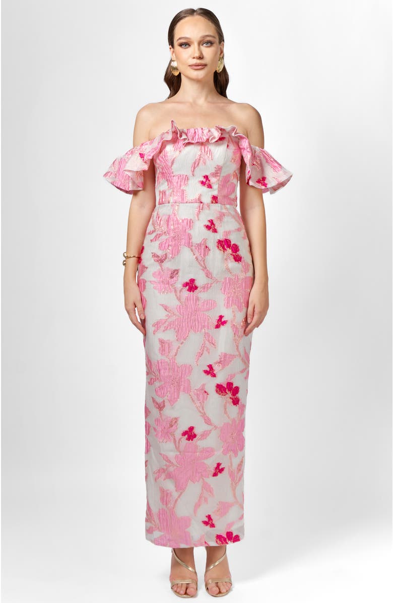 Bariano Jacquie Off Shoulder Midaxi, Alternate, color, Pink