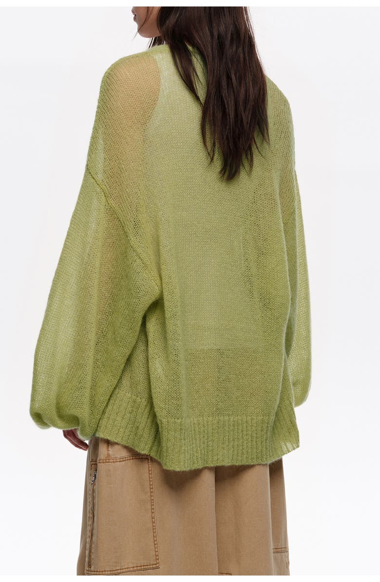 Bimba y Lola Mohair And Wool Long Cardigan, Alternate, color, Green