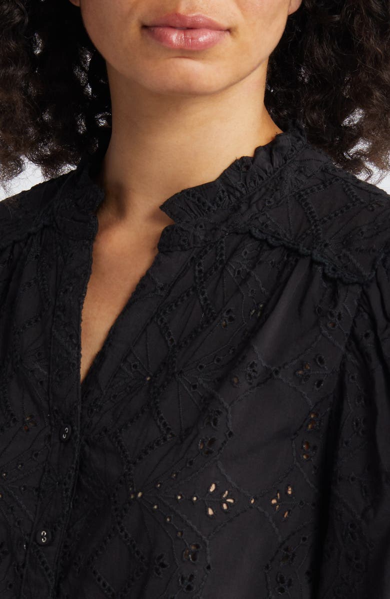 Wit & Wisdom Embroidered Eyelet Button-Up Shirt, Alternate, color,