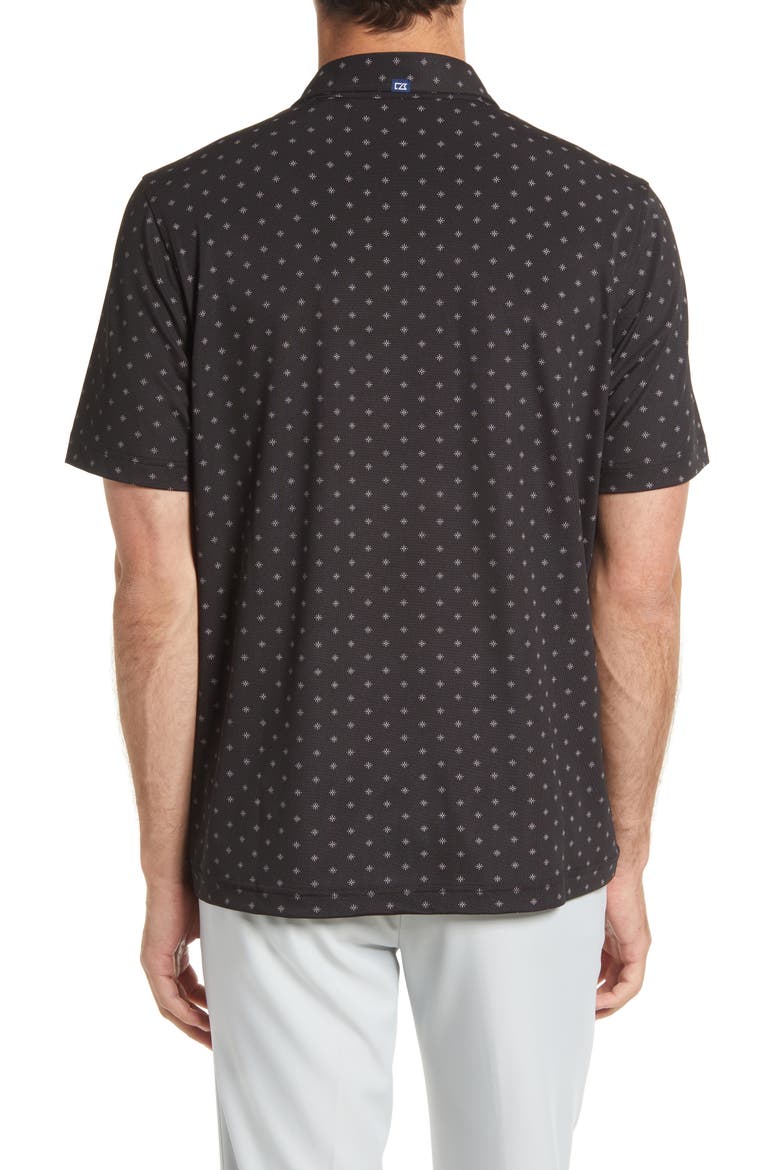 Virtue Piqué Tile Print Polo, Alternate, color, BLACK