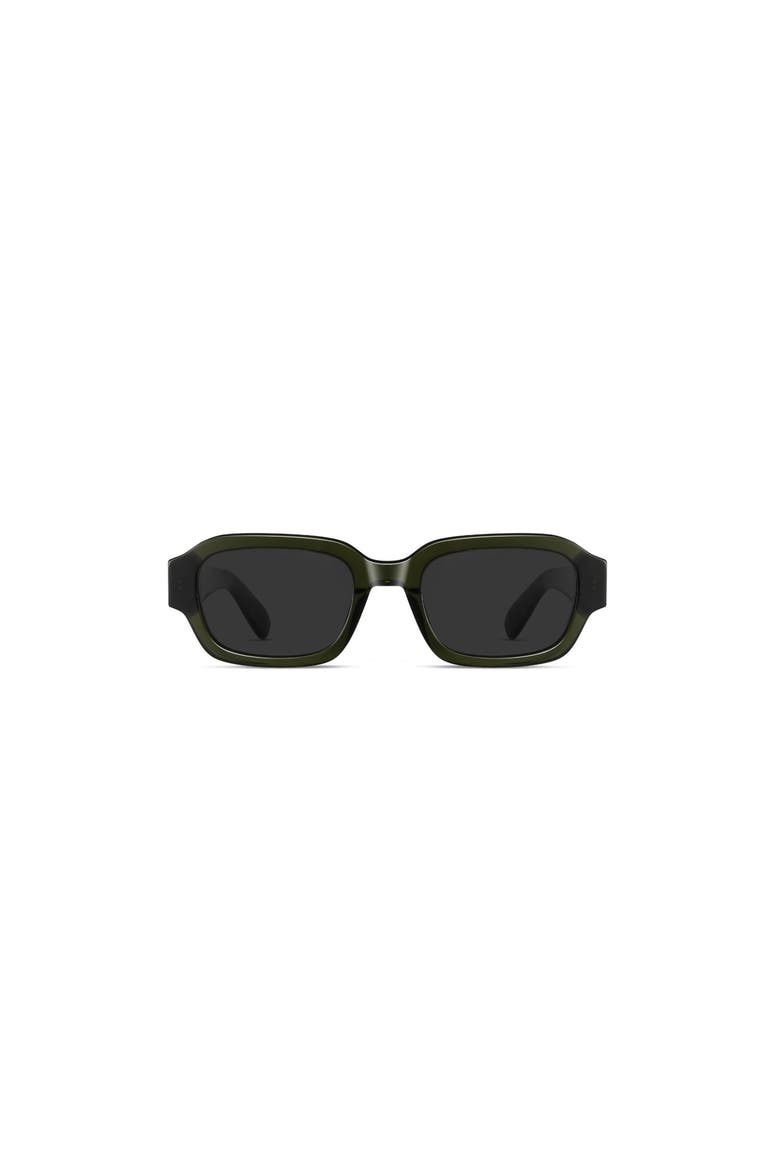 Small Rectangular Sunglasses, Alternate, color, Dark Green