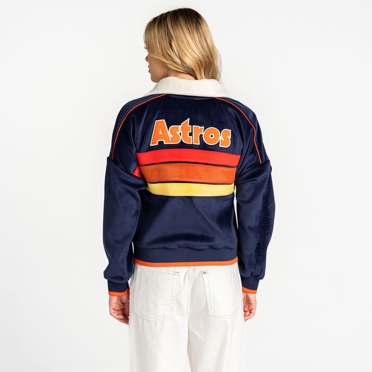 Women's The Wild Collective  Blue Houston Astros Velvet Cord Full-Zip Jacket - image 2
