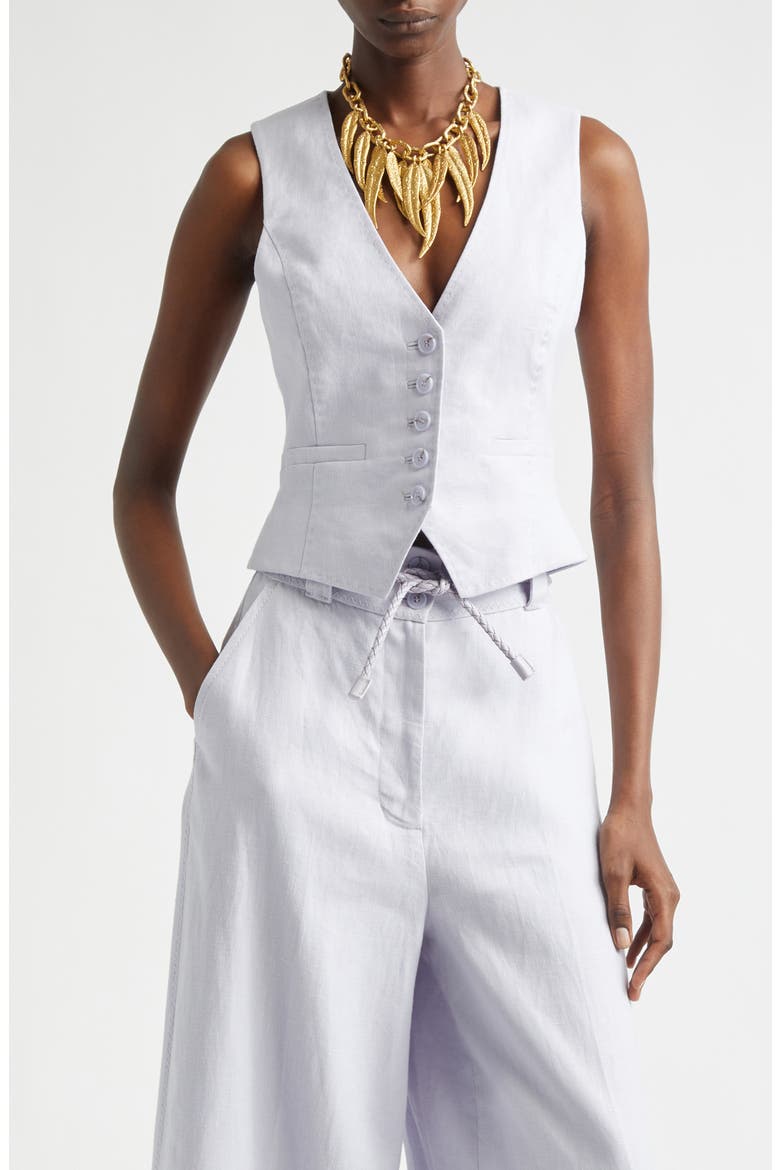 Kindred Spirit Luna Linen Vest, Main, color, LILAC