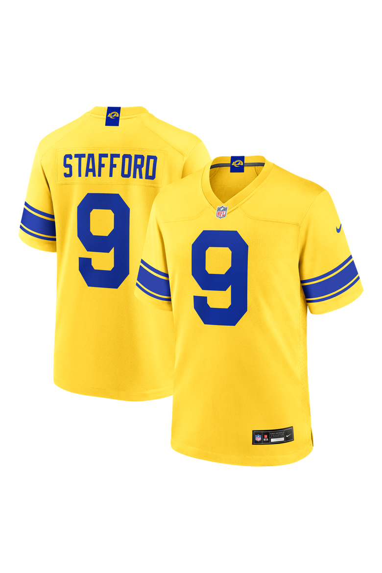 Men's Nike Matthew Stafford Los Angeles Rams Classic Sol Game Jersey, Main, color, Gold