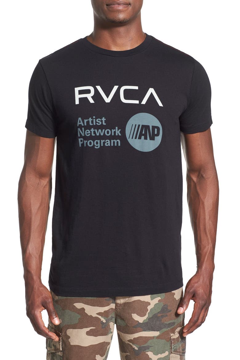 'Artist Network Program' Graphic T-Shirt, Main, color, BLACK