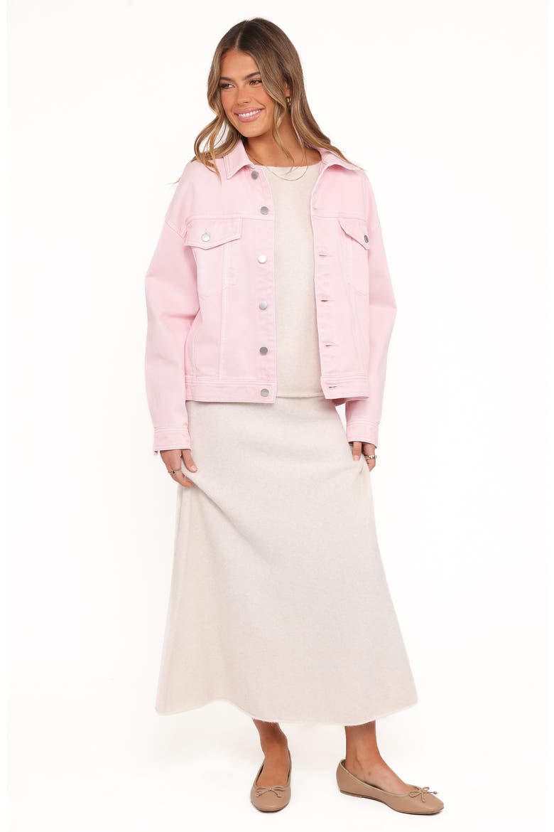 Larosa Denim Trucker Jacket, Alternate, color, DUSTY PINK