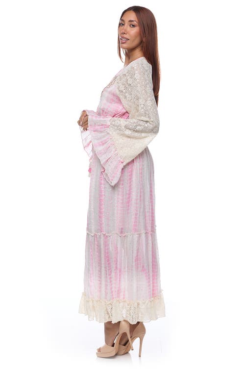 Ranee's Ranees Long Sleeve Maxi Dress In Baby Pink