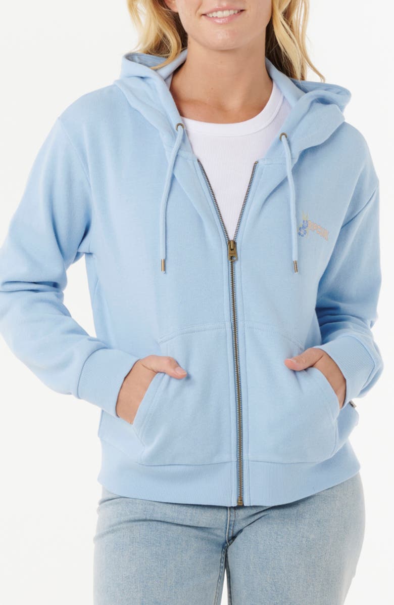 Rip Curl Summer Graphic Full Zip Hoodie, Main, color, Mid Blue